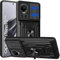 KZIOACSH Funda para OPPO Reno 10/Reno 10 Pro 5G,[Tapa Deslizante para la cámara] Anti-Choque con 360 Grados Magnetic Anillo Hard PC y Silicona TPU Bumper antigolpes Case,Negro