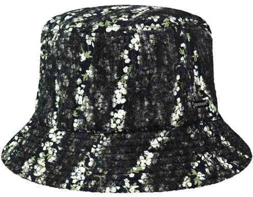 Kangol Needlepunch Floral Bucket Stoffhut Fischerhut Damen - Winter Herbst-Winter - L (58-59 cm) schwarz