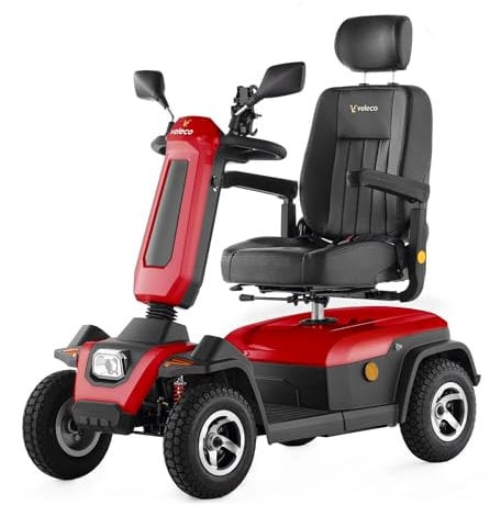 Veleco ® Sharpy Komfort 4 Rad Seniorenmobil Mit Straßenzulassung, Vollfederung, Led-beleuchtung, Sicher Und Robust Elektromobil (Rot)