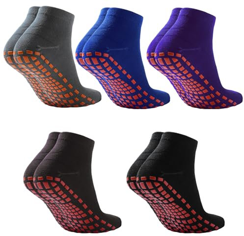 thirei Yoga Socken, 5 Paare Rutschfeste Socken, 5 Farben Frauen und Männer Yoga Socken, Yoga Socken Anti-Rutsch-Socken, Pilates-Socken, für Yoga, Pilates, Ballet, Aerobic und Fitness-Training
