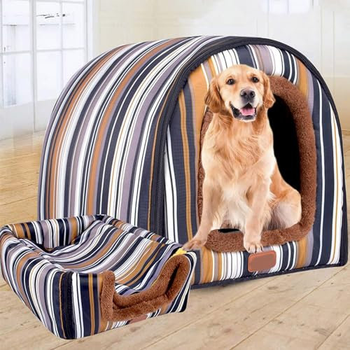 qing yun Große Hundehütte, luxuriös, warmes Hundekissen, Größe XL, XXL, für den Innenbereich, großes Hundebett, Katzenhöhle, Iglu, für drinnen und draußen, waschbar (3XL 105 x 80 x 78 cm, J)