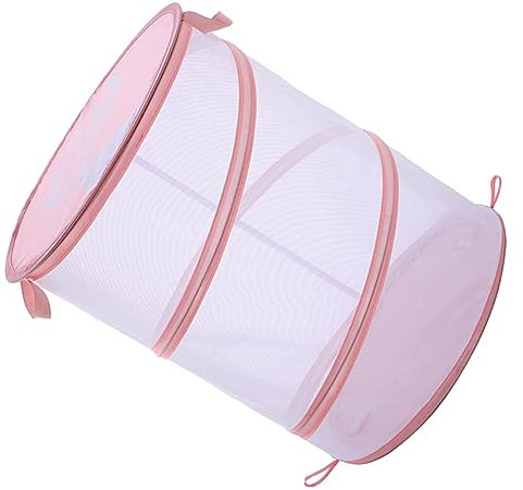 Garneck Laundry Dirty Clothes Basket Mesh Diaper Organizer Collapsible Storage Bins Portable Dirty Clothes Basket Clothes Hamper Basketball Hamper Mesh Hamper Polyester Cloth Net Cloth Bag