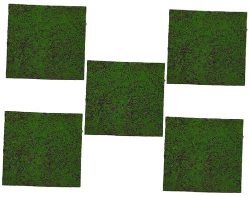 Cabilock 5st Gefälschte Matte Mini Synthetisches Gartengras Grüne Grasmatte Aquarium Grasteppich Rasen Simulation Grasmatte Gefälschte Grasmatte Outdoor-Matte Kriechen Anlage Beflockung