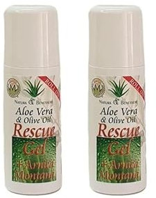 Roll On ResCue Gel Aloe Vera arnica Montana Con Efecto Inmediato Del Alivio Del Dolor Articulaciónes, Antinflamatorio, Cervicales Masaje Practico de Aplicar Alivia Tus Dolores Pack 2 Unidades