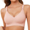 TOMEEK Soutiens-Gorge Femme sans Armature Soutien Gorge sans Coutures Push up Invisible Confort Brassiere Anti Affaissement avec Coussinets,Rose, Taille XL