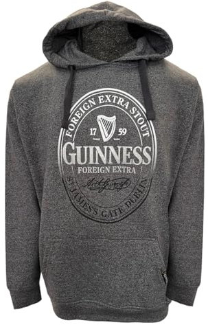 Traditional Craft Guinness Kapuzenpullover für Herren, Irland, langärmelig, schwarz, Grindle-Label, Schwarz, X-Large