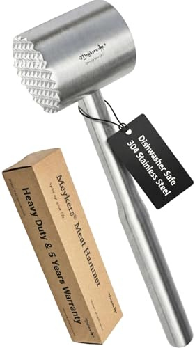 Meat Tenderizer Mallet, 304 Stainless Steel Hammer Pounder Flattener Beater