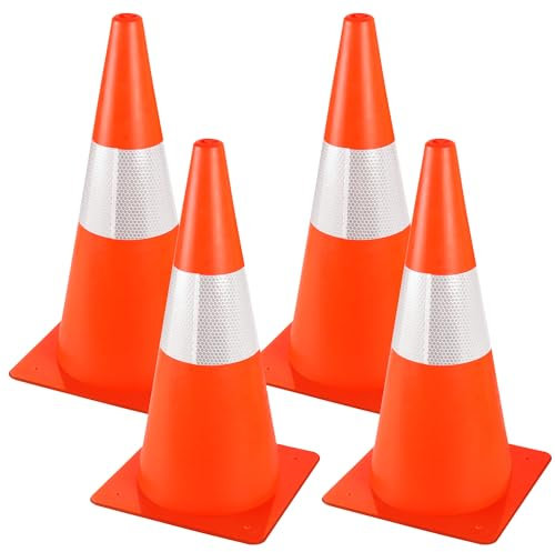 Coni di avvertimento, 30 cm, 4 cappelli di segnalazione, impilabili, coni di segnalazione, coni di traffico, sicurezza stradale, per attività all'aperto ed eventi festivi