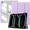TiMOVO Custodia per iPad PRO 13 Pollici (M4) 2024 con Portapenne, Cover Protettiva per iPad PRO 13 Pollici con Supporto Pieghevole & Retro Trasparente, Auto Sveglia/Sonno, Taro Viola