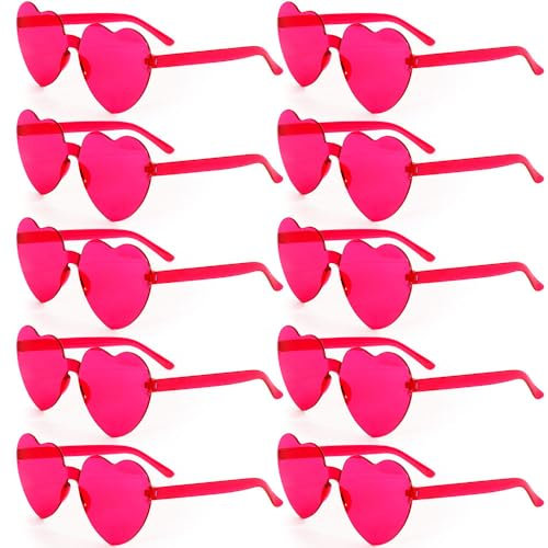 Dwenarry 10 Pack Occhiali Da Sole Da Donna Cuore Rosa Moda Set Di Occhiali Cuori Da Festa per Donne
