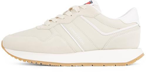 Tommy Jeans Damen Runner Sneaker Eva Retro aus Wildleder, Elfenbein (Newsprint), 39