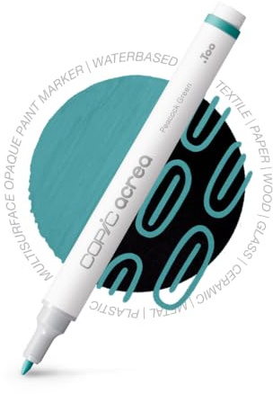 Copic acrea 023, Peacock Green, Paint Marker mit wasser- und pigmentbasierter Tinte, Strichstärke 0,8-1,2 mm