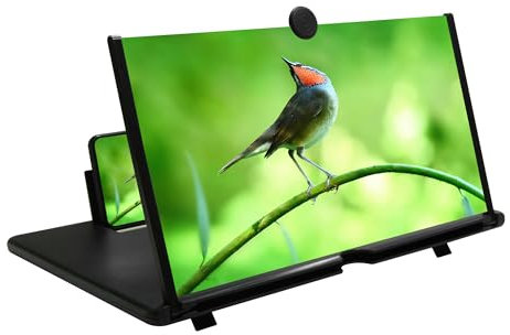 Loupe d'écran de téléphone portable de 16, 3D HD, pour films, vidéos, support de téléphone pliable avec amplificateur d'écran, prend en charge tous les smartphones (noir, 40,6 cm)