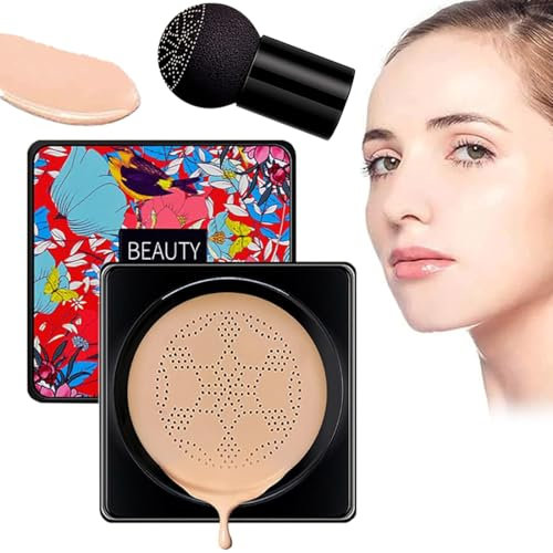 CC Cream Air Cushion Foundation, Foundation & Pilzkopfschwamm, Mushroom Head Air Cushion CC Cream, 2025 Moisturising BB Creme Foundation, Brightening Pigment Liquid CC Cream (Natürliche)