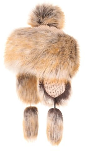 Futrzane Classic Mütze mit Ohrenklappen - Fliegermütze Damen - Russische Hut (L, Rotbraun Classic)