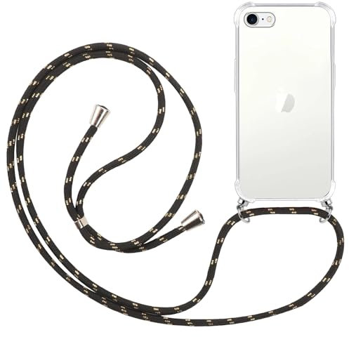 Pnakqil Coque pour iPhone 8/7/SE 2020 2022 4,7 avec Cordon, Etui avec Réglable Portable Collier Chaîne Crossbody Laniere, Souple Transparent TPU Silicone Antichoc Protection Lanyard Bumper Case
