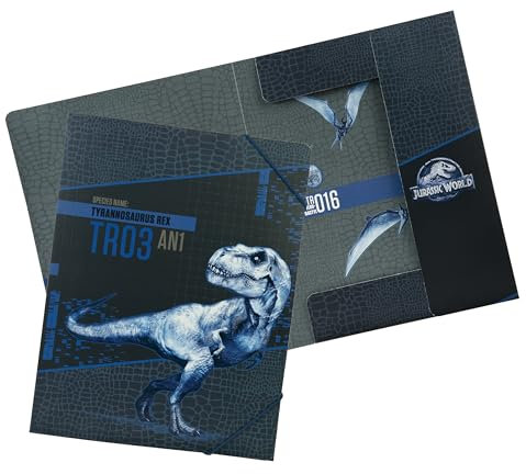 Undercover Jurassic World Gummizugmappe A4 - Eckspanner-Mappe aus Pappe