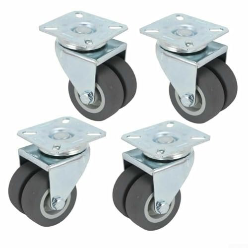 Reliable Double Wheel Casters, 50mm PVC Rubber Caster for Beach Chairs, Pack of 4 (movable wheel)