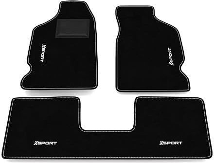 Fußmatten kompatibel mit Peugeot 106 1996-2003 – hintere Gelenke, Sport Stickerei, maßgeschneidertes Auto-Fußmatten-Set, Teppich Set