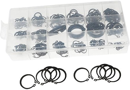 MUSISALY 225stücke Stahl-c-clip Halteclip Externer Schnappclip Halteklammer Sortiment Mit Transparenter Kunststoffbox Für Einfache Sortierung Und Aufbewahrung