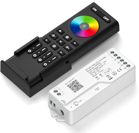 FCOB 2.4G WiFi SPI DR03W RGB Controlador LED RC03RFB RF Mando a Distancia Kit Soporte Tuya APP Smart Life APP Alexa Google Home para WS2811 WS2812 WS2813 WS2815 etc COB SMD Direccionable RGB Tiras LED