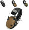 WQZXM Nouveau Casque Antibruit Tir Électronique Tactique pour Sports Plein Air, Casque Anti-Bruit, Amplification du Son D'impact(Tan)