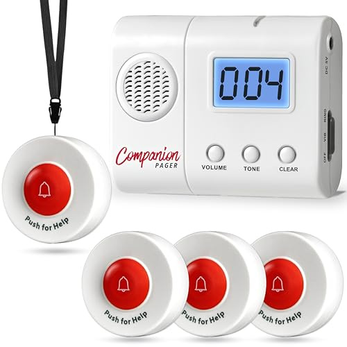 SYNLETT Cercapersone caregiver con 4 pulsanti di chiamata wireless