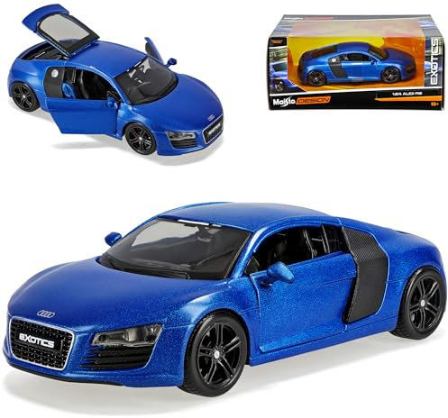 alles-meine.de GmbH A*u*d*i R8 42 1. Generation Coupe Blau Tuning 2006-2015 1/24 Modell Auto mit individiuellem Wunschkennzeichen