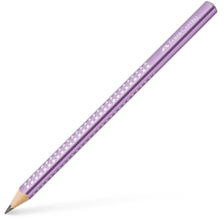 Faber-Castell 111663 - Box mit 12 Graphitstiften, Jumbo Sparkle Metallic, Violett