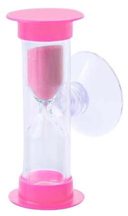 Hourglass Sand Timer 2 Minute with Suction Cup,Unbreakable Sand Watch 2 Min Sucker,Small Pink Sand Clock 2 Minute,Plastic Hour Glass Sandglass Timer for Boys and Girls,Games,Classroom,Toothbrush