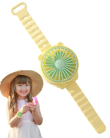 Générique Watch Fan, Creative Cartoon Watch Blower, Personal Stylish Handsfree Air Cooler, Cooling Tool for Kids, Boys, Girls, Students, Travel, Home, Friends, Family Summer Gadget