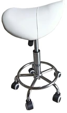 CSSHNL Rollhocker Kosmetiktisch, spezieller Hebe- und Drehstuhl, Schönheitstisch, Sattelhocker, Friseursalon, Ohrensessel, Friseurstuhl(White)
