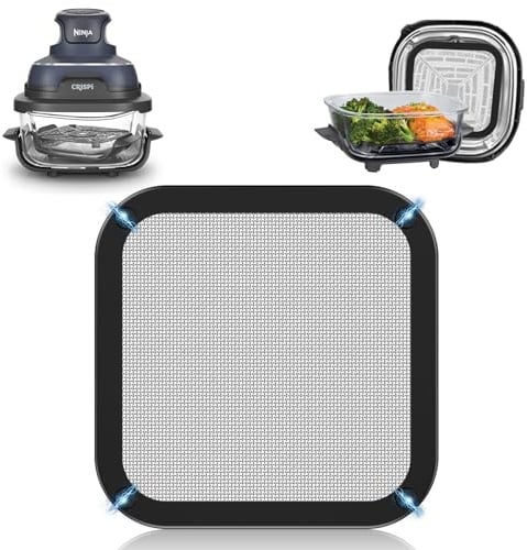 Edelstahl Spritzschutz Feinmaschiger Fettspritzschutz für Ninja CRISPi, Heißluftfritteuse Zubehör Fettspritzschutz für Ninja CRISPi FN101EUGY, FN101EUST und FN101EUSG mit Silikon außen
