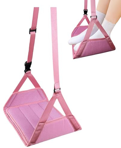 Reposapiés para aviones – Hamaca portátil de viaje, soporte ajustable | Cómodo soporte para pies con fácil configuración, accesorio de vuelo indispensable para viajes largos