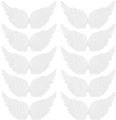 Gadpiparty 12 Stück EngelsflüGel Basteln, EngelsflüGel Zum Basteln, für DIY Handwerk Tasche Haarschmuck Hemden Schuhe Nähen Kleidung Ornament Zubehör