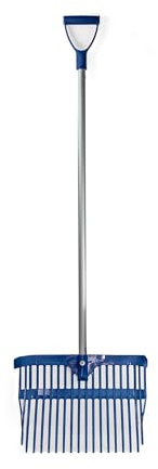 GS Equestrian Shavings Fork, Lightweight Aluminium Stem, Hard-Plastic Head, Ergonomic D-Grip Handle (Navy Blue)