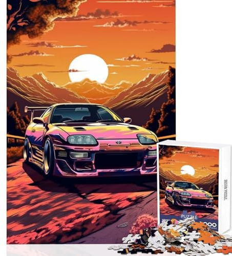 1000-teiliges JDM Toyota Supra MK Kunst-Puzzle für Erwachsene ideal als Dekoration für Zuhause Wichtelgeschenk oder Entspannungsspiel herausfordernd zu lösen Größe 38x26cm