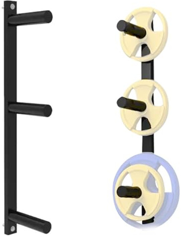 Wall Mounted Weight Plate Storage Rack, Space-Saving Bumper Plate Holder for Organized Home Gym Equipment