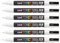 UNI-BALL Lot de 6 Marqueurs Pte conique fine POSCA PC3M 0,9 - 1,3mm Blanc