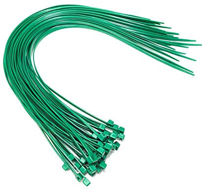 Nylon Plastic Cable Ties Long and Wide Extra Large Zip Ties Black and White wrap 50 pieces (Green, 4.8mm x 450mm)