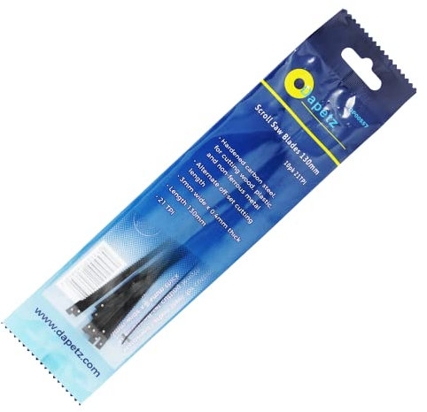 Dapetz ® 10 Pieces Scroll Saw Blades for Wood Metal Plastic SawBlades Sawing Carve End Cutting Pin Ended Hardened Carbon Steel 21 Tpi 5.2 130mm Long