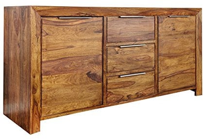Invicta Interior Massives Design Sideboard Pure Sheesham Holz Stone Finish 135cm Anrichte Kommode Wohnzimmer