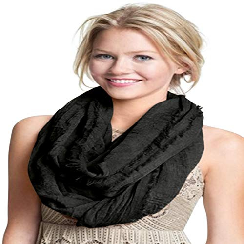 CJ Apparel Schwarz Mobius Infinity Schal Zweite Wahl Snood Cowl Tube Runde Kreis Eternity Schal Wrap Pashmina NEU