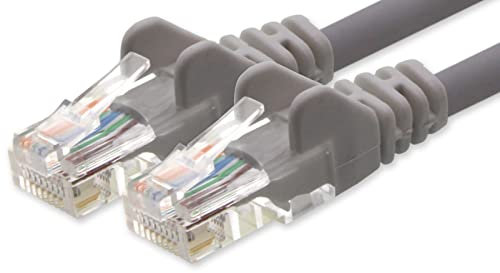 1aTTack.de 20m Cavo di Rete grigio - 1x - Cat.6 Ethernet Gigabit Lan RJ45 10 100 1000 Mbit s - Cavo Patch UTP compatibile con Cat.5 Cat.5e Cat.7 Cat.8 - grigio - 1x - 20m