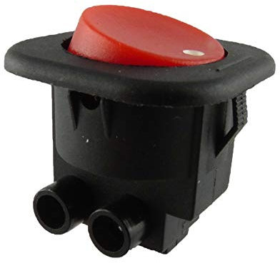 Einbau Wippenschalter, Wippschalter 6A 250V~ Schraubkontakten, Schwarz mit rote wippe (Rote Wippe)