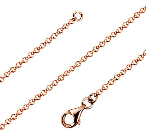 Avesano Rosegold Erbskette 925 Silber Kette Damen Halskette Silberkette Rose Gold 1,7 mm in Länge 45 cm verfügbar 101011-445