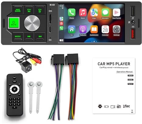 VIGORFLYRUN PARTS LTD 4,1 1 Din Bluetooth Autoradio, Auto Audio FM Radio MP5 MP4 Spieler unterstützt USB/SD/AUX Freisprecheinrichtung 4012b mit Rückfahrkamera