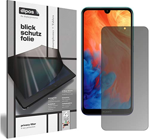dipos Blickschutzfolie für Huawei Y7 (2019) | Displayschutz matt mit 4-Wege Sichtschutz-Effekt, Privacy Filter, passt perfekt, kratzfest, blasenfrei, selbstklebend