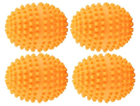 VOBOR 4 Stück Trocknerbälle für Wäschetrockner,Orange Wiederverwendbare Trocknerbälle,Igel-Trocknerball für Heim Kleidung Reinigung