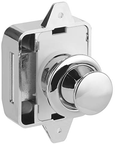 KIMISS Push Button Lock RV Button Lock Keyless Motorhome Cabinet Handle Chrome Plated Suitable for All Kinds of Marine/Car RV, Land Furniture Drawers, Cabinet Doors, Cabinet Furniture